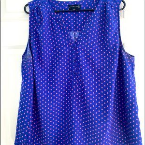 No sleeve purple with pink polka dots. Great under a cardigan.
